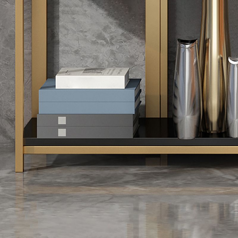 Modern Style Bookcase Gold Frame Metal Open Back Bookshelf for Home Office