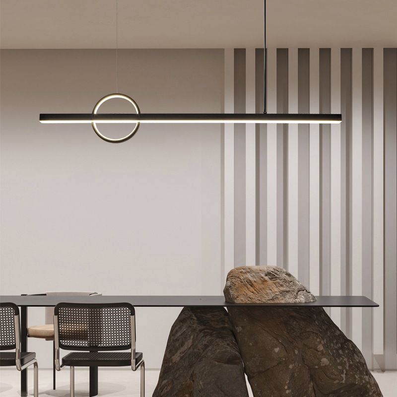 Black Metal Ceiling Light Modernism LED Kitchen Island Lighting for Home
