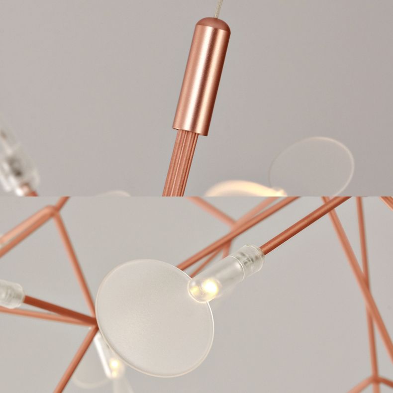 Apparecchiatura a soffitto ramificata nera/rosa in stile contemporaneo 30/45 luci lampadario del lampadario acrilico
