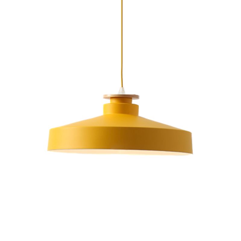 Oignon / bol / chambre à coucher effilée suspension suspension en aluminium 1-Light Macaron Style Lampe en rose / jaune / bleu