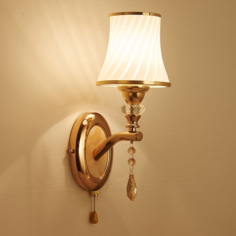 Geometric Shade Multi Lights Glass Wall Lighting Modern Style Wall Mounted Lighting in Gold