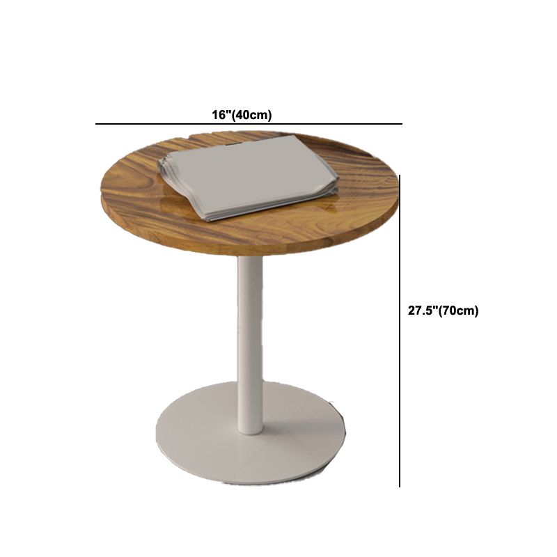 Round Pedestal End Table Minimalist Wood Side End Table for Living Room