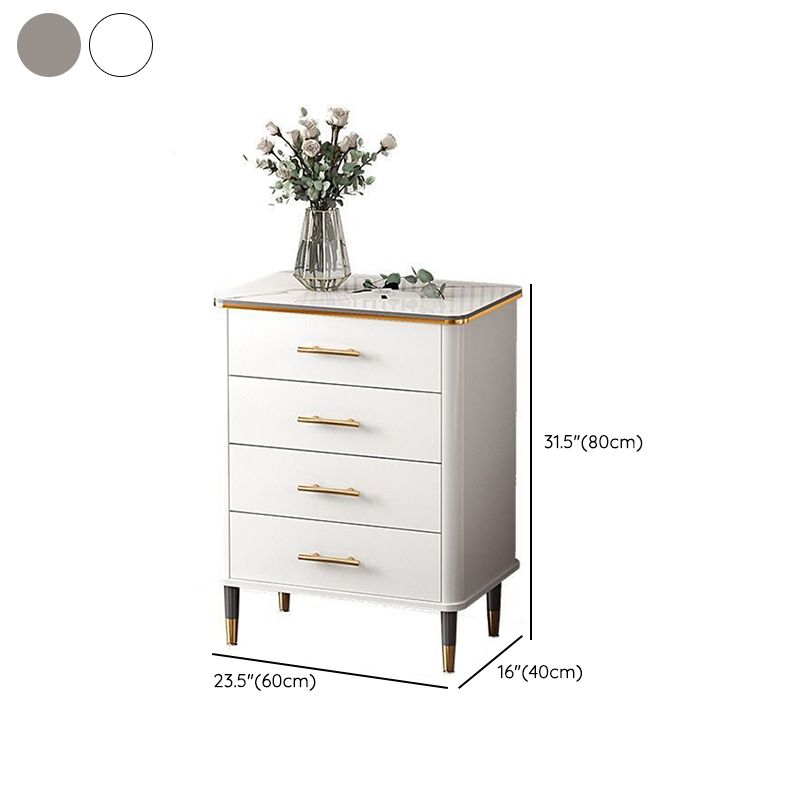 Contemporary Glam Storage Chest Marble Storage Chest Dresser for Home
