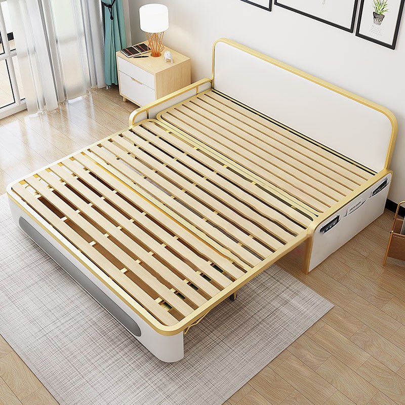 Glam Futon and Mattress Pillow Back Futon Sleeper Sofa with Storage