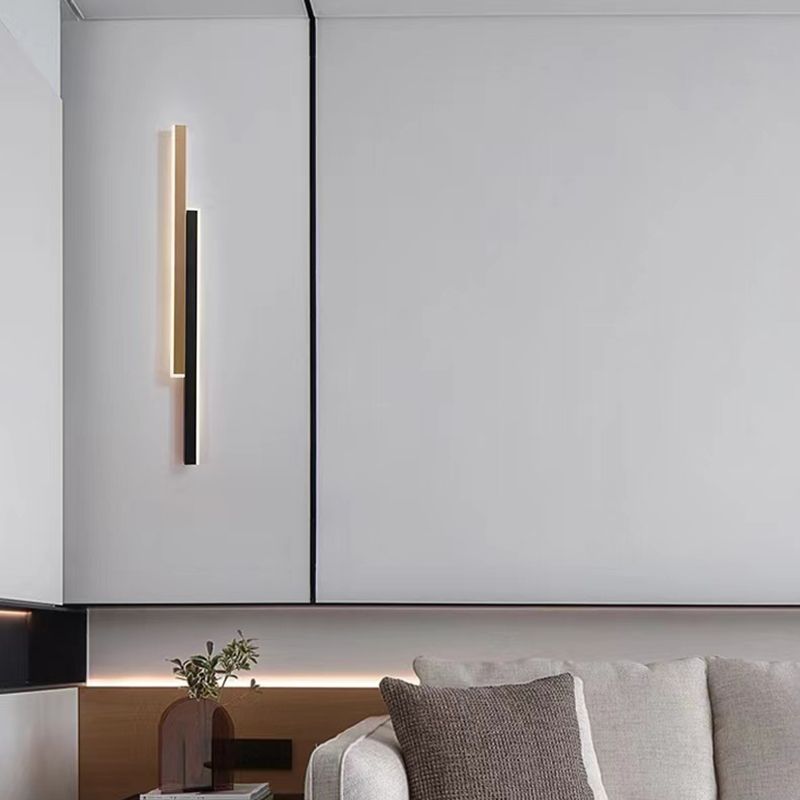 Linear Shape Metal Wall Light Modern Style 2 Lights Wall Mounted Light