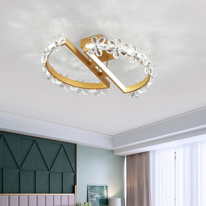 Flush Mount Techo de techo de mono Iluminación de cristal Foyer Hotel Light