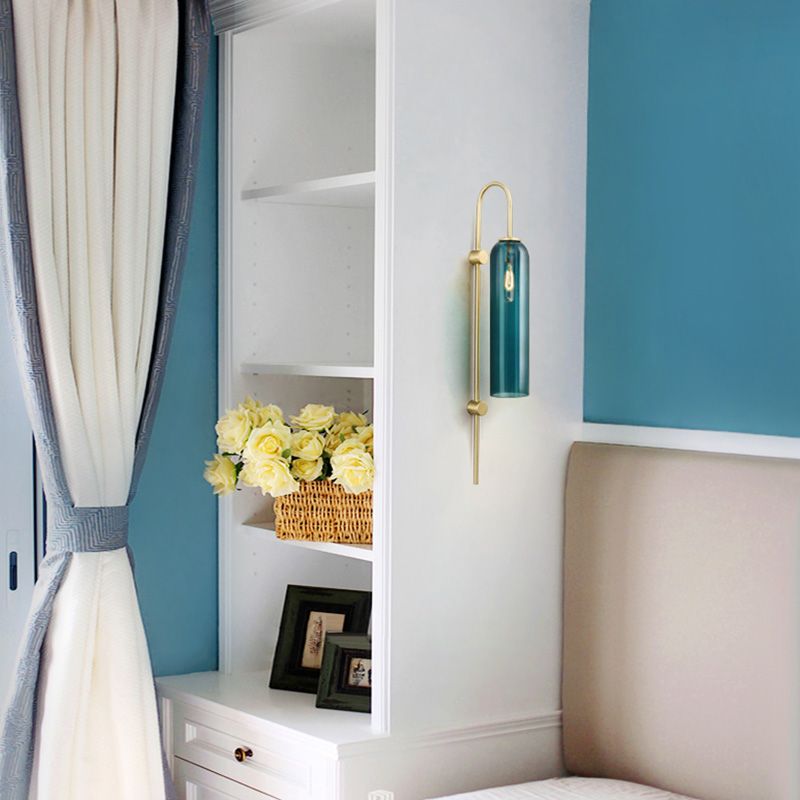 Gooseneck Sconce Light Fixture Minimalist-Style Glass Wall Mounted Light Fixture