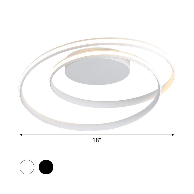 Plafonnier LED à encastrer Twisting Simplicity Lampe à encastrer en aluminium noir/blanc en lumière chaude/blanche/3 couleurs pour maison de location