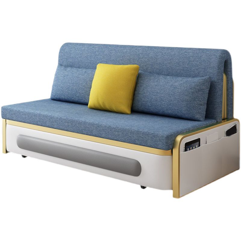 Glam Futon and Mattress Pillow Back Futon Sleeper Sofa with Storage