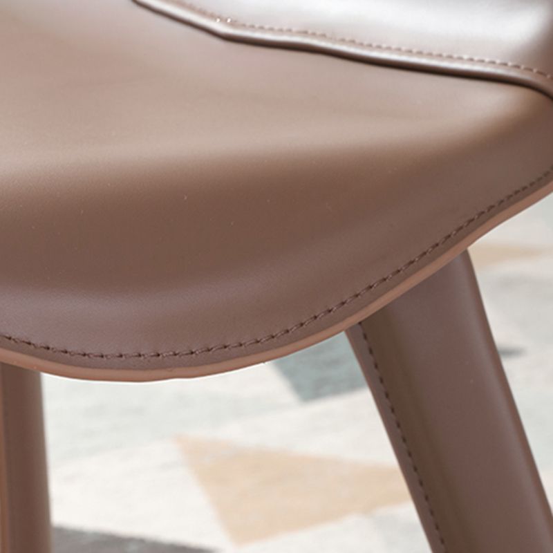 Sillas de comedor de metal contemporáneas Sillas de comedor de cuero (juego de 2)