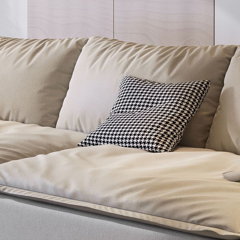 Stain Resistant Stationary Slipcovered Faux Leather Cushions Settee