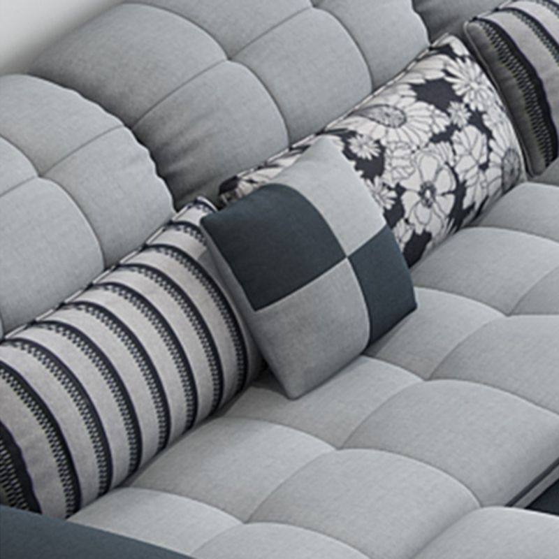 Modern Pillow Top Arm Sofa with Storage Bag Adjustable Backrest Sofa for Living Room