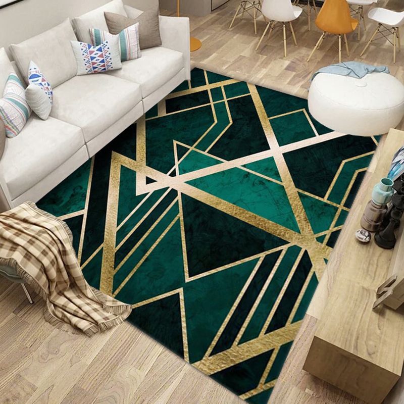 Black Modern Rug Polyester Abstract Stripe Rug Washable Rug for Home Decor