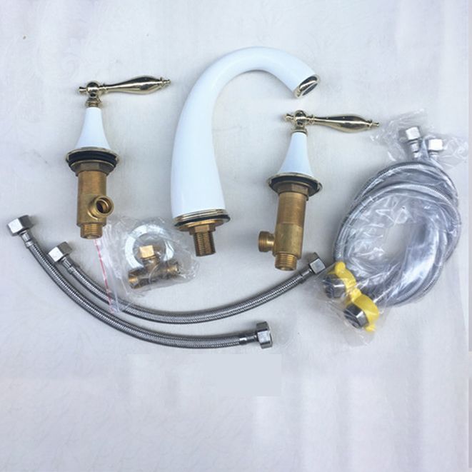 Glam Style Faucet Widespread Sink Faucet with 2 Handles and 3 Holes