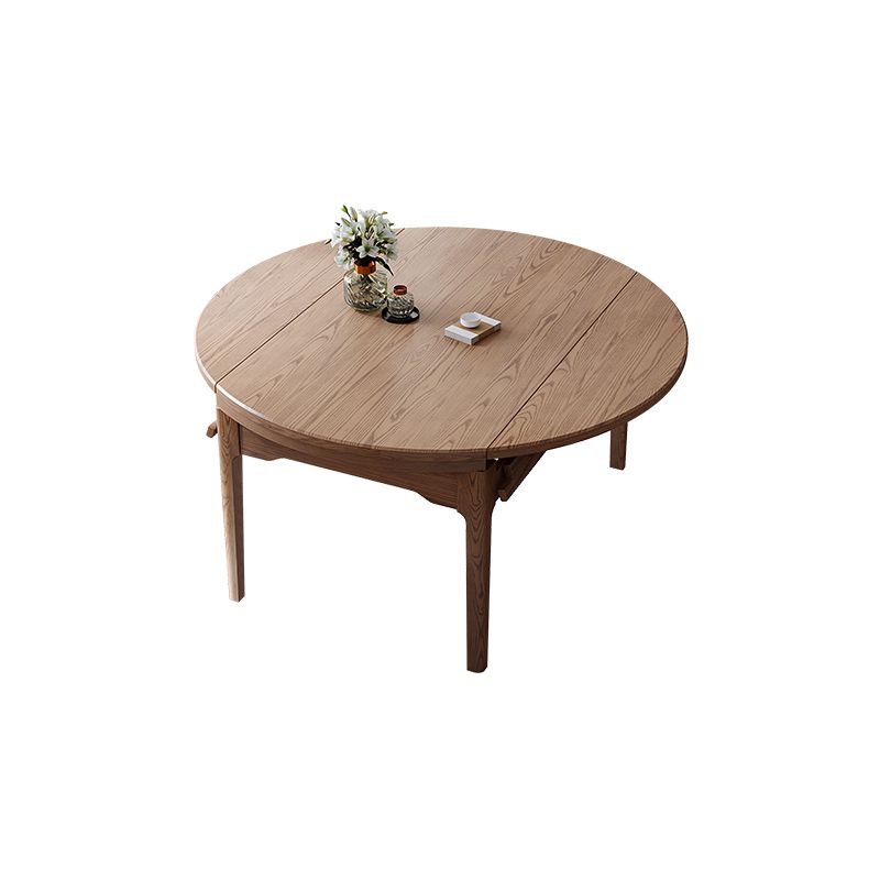 Moderner Stil Brauner Esstisch runden massiv Holz Esstisch mit 4 Beinen für Zuhause