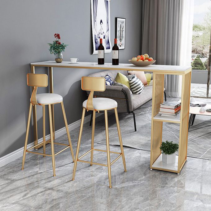 Contemporary Bar Table Bar Height Rectangle Pub Table for Breakroom