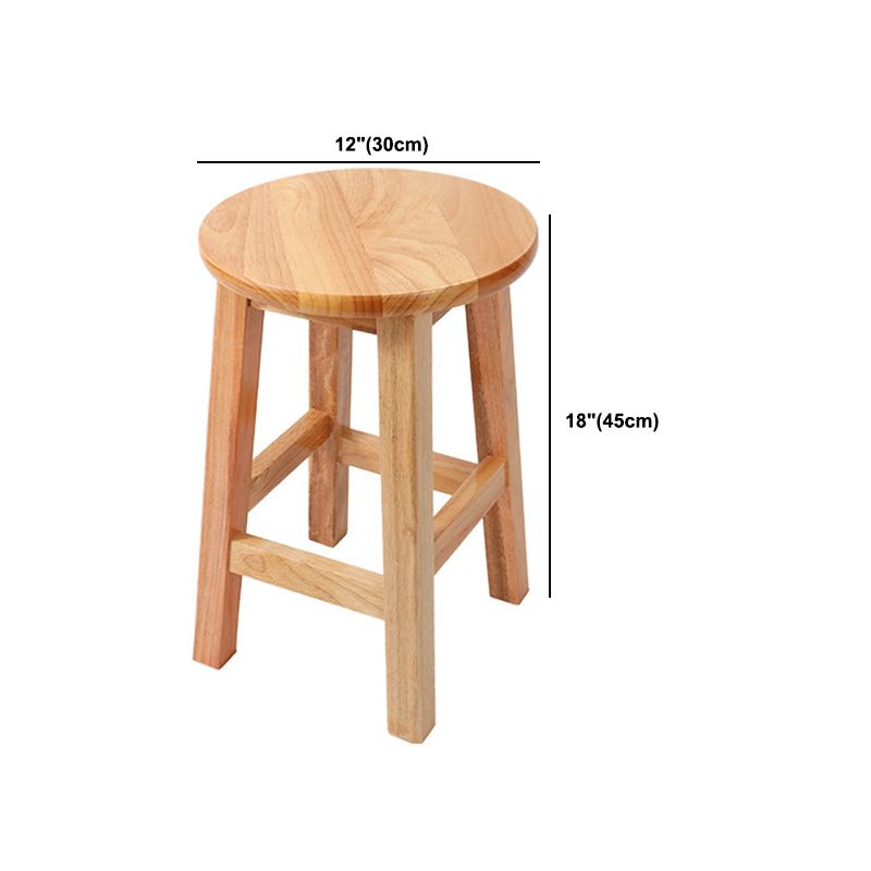 Contemporary Wood Stool Round Stool in Matte Finish for Indoor