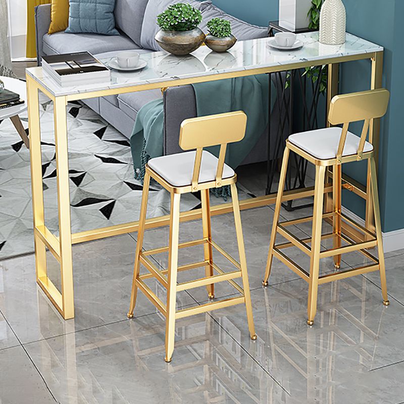 Glam Pub Table Faux Marble Bar Height Rectangle Bar Table for Indoor