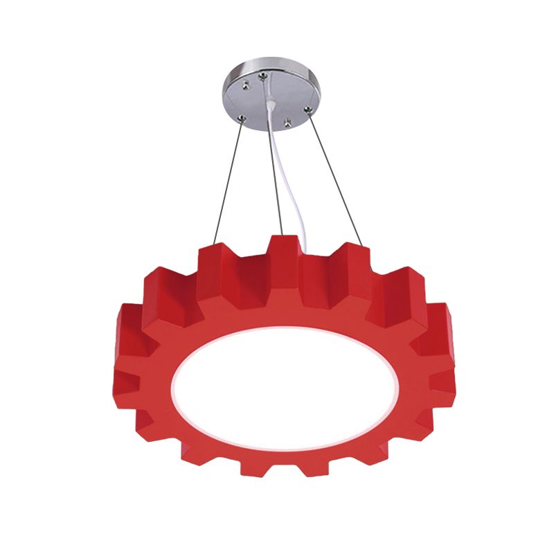 Creative Gear Pendant Light Acrylic Candy Colored LED Suspension Light for Kindergarten