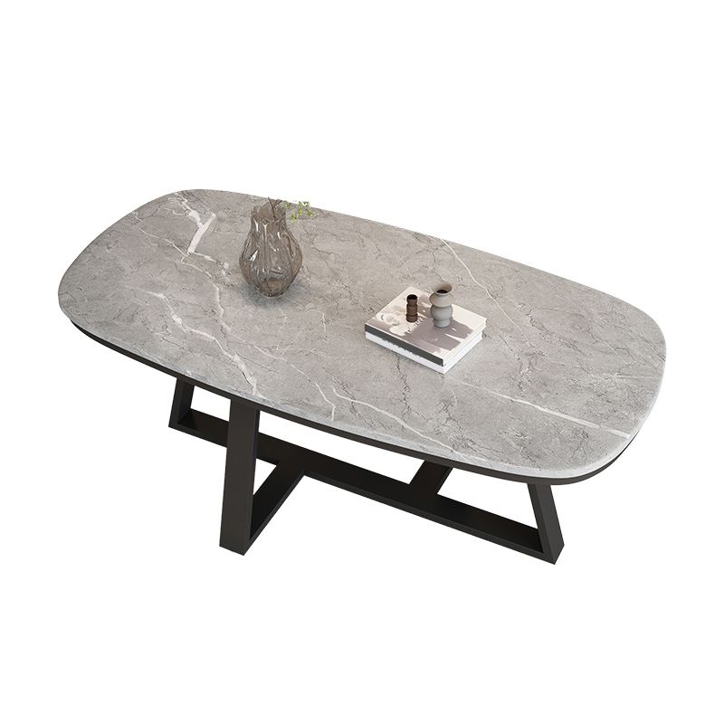 Glam Cross Legs Coffee Table Slate Rectangular Cocktail Table