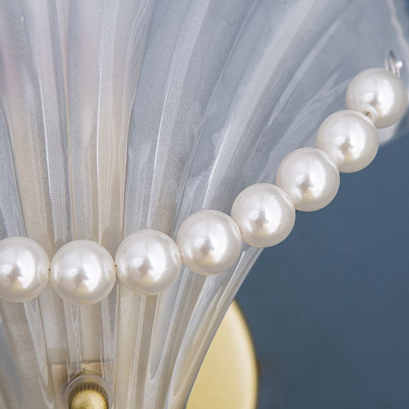 Golden Finish Single Contemporary Wall Mounted Sconce Glass Wall Light