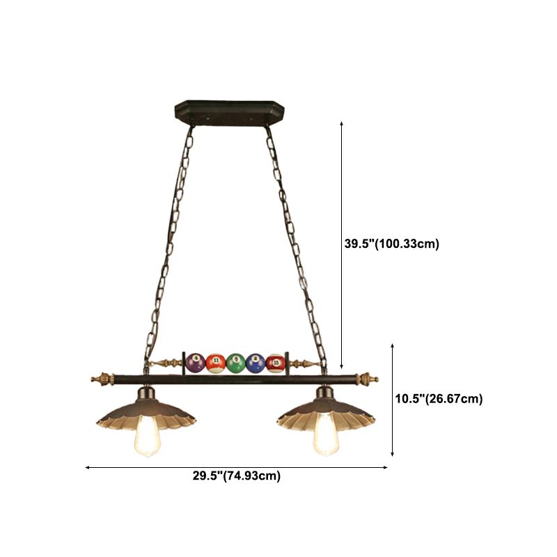 Industrial Style Hanging Lamp Bowl Shape Island Light Fixture for Bar (Included Balls)