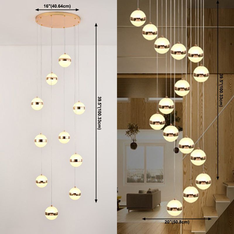 Acrylgold -LED -Anhänger Licht im modernen Stil Aluminium Globe Hanging Lampe für Innenräume