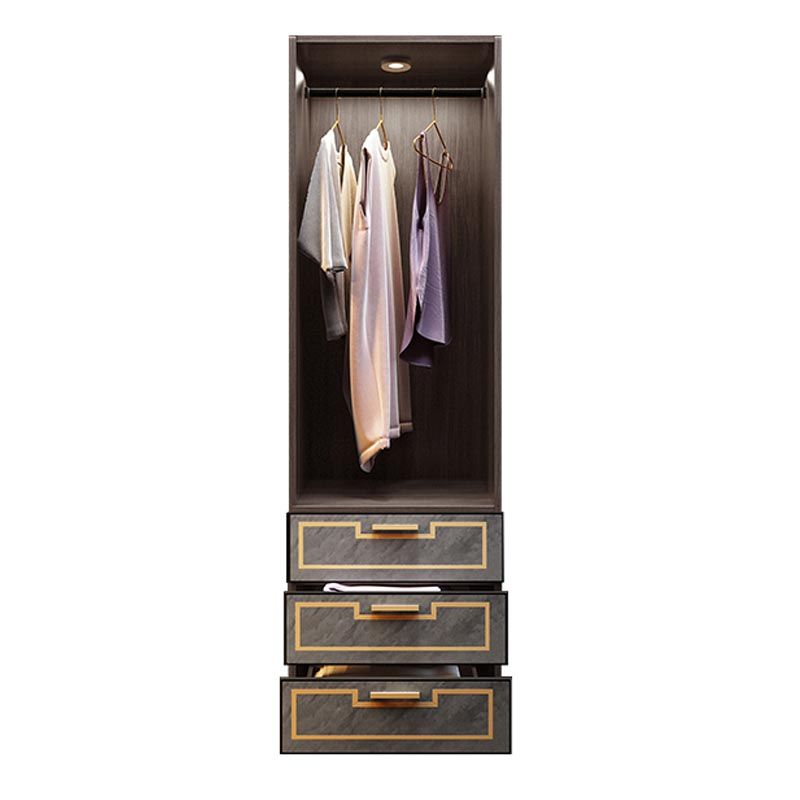 Mirrored Finish Cabinet with Grey Glass Doors Contemporary Interior Storage Cabinet