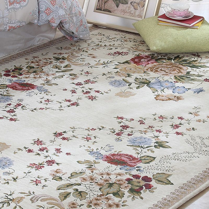 Einfache helle Farbe Abgelöster Teppich Polyester Blumenmuster Fläche Teppich nicht rutschfest