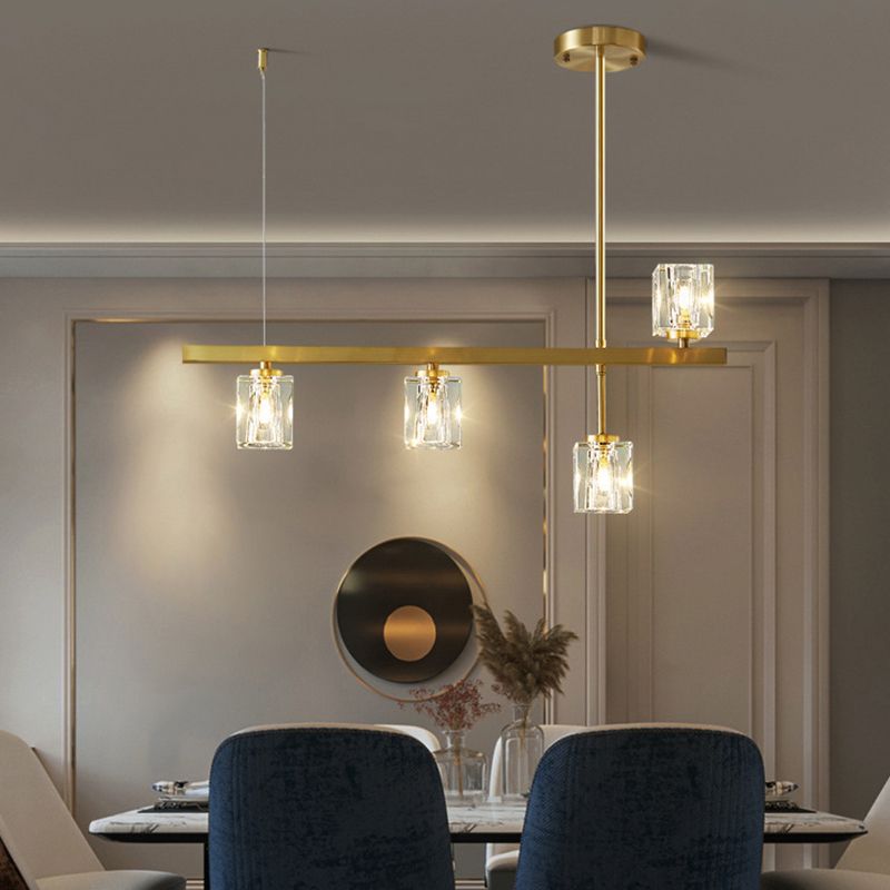 4/5/6-Light Modernism Golden Kitchen Island Lighting LED Ceiling Light for Foyer