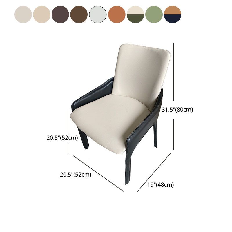 Modern Style Arm Chair Faux Leather Dining Chair for Dining Room