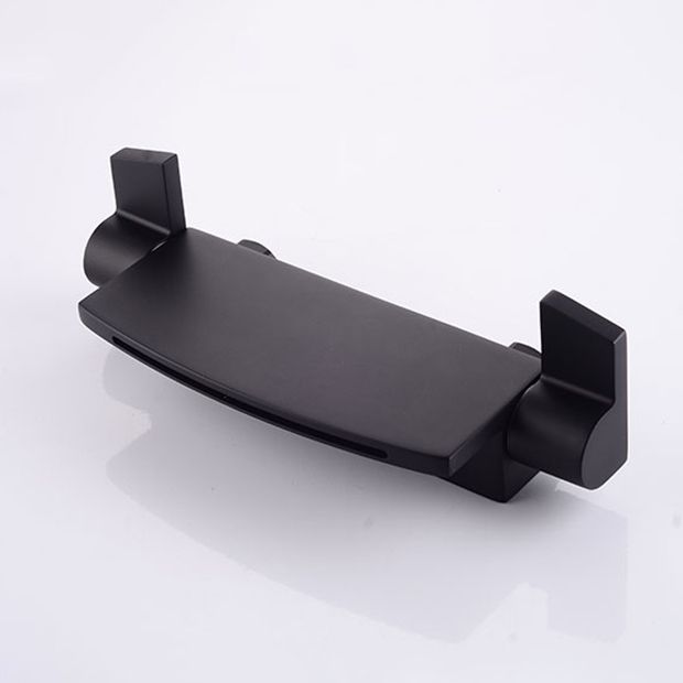 Modern Bathroom Faucet Copper Wall Mount Waterfall with Handheld Shower Tub Spouts