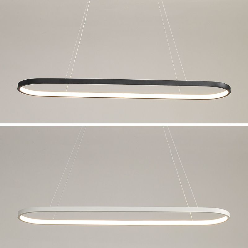 Nordic Linear Chandelier Metal Single Light Chandelier Pendant for Living Room