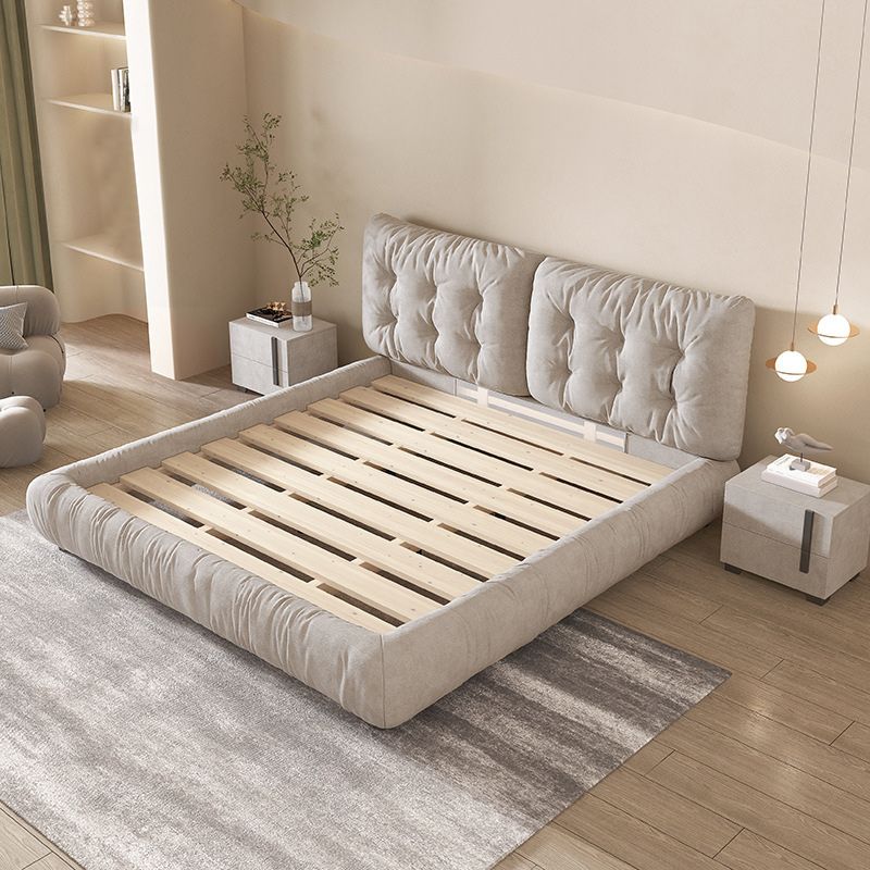 Modern Bed Frame Foam Standard Bed with Upholstered Headboard