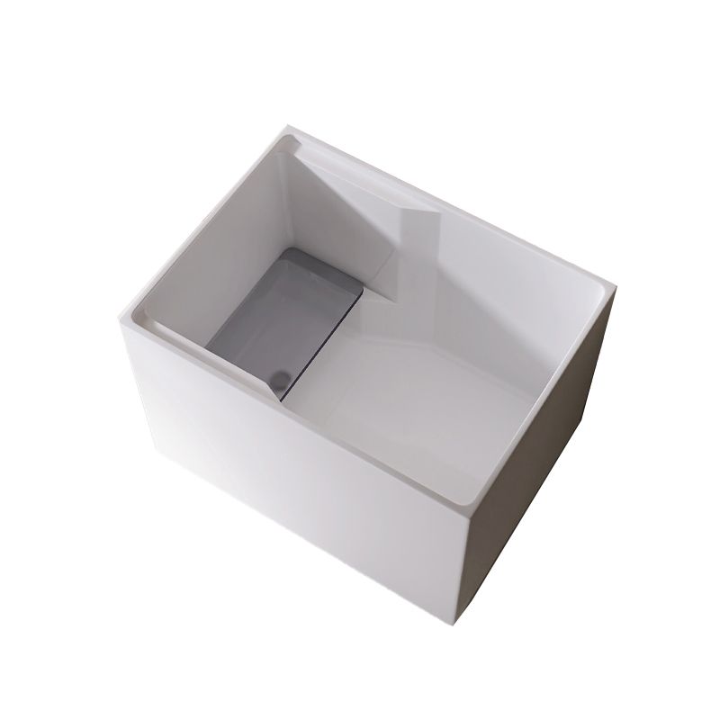 Modern Style Acrylic Soaking Bathtub Rectangle Back to Wall Bathtub