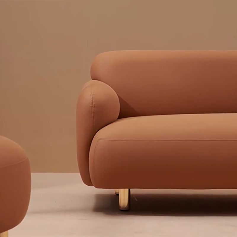 Faux Leather Modern Tight Back Standard Stain Resistant Settee Couch
