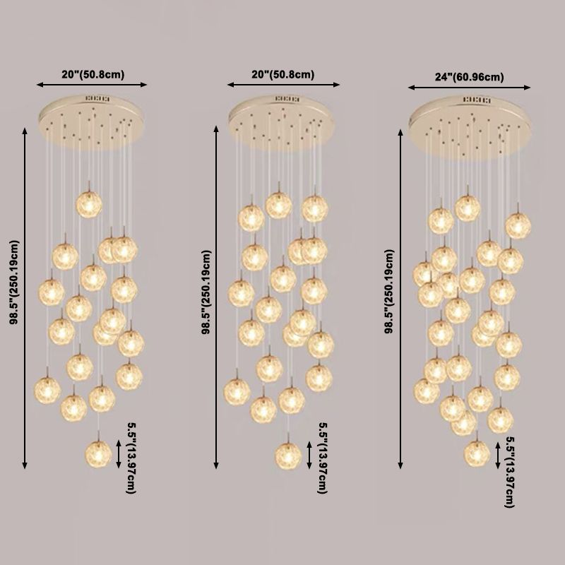 Lumière suspendue en argent dans la lampe suspendue du globe en acier inoxydable de style de luxe moderne pour les escaliers