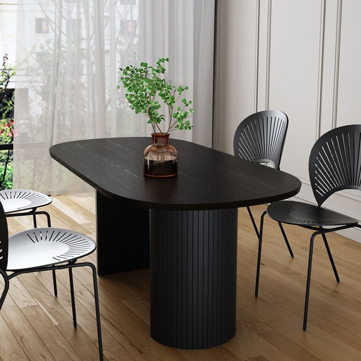 Double Pedestal Dining Table Modern Table for Home and Kitchen