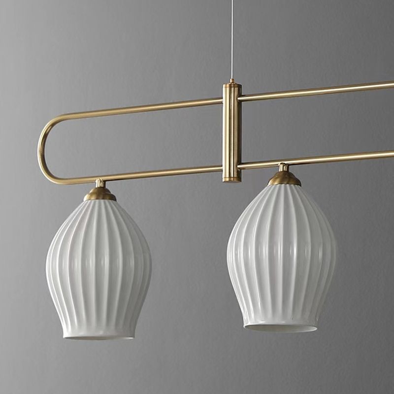 Drum Shape Metal Island Pendants Modern Style Multi Lights Island Pendant Lights