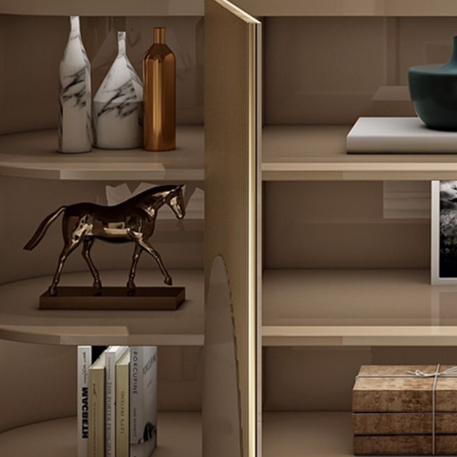 Glam Sideboard Cabinet Engineered Wood Sideboard Table with Doors for Dining Room