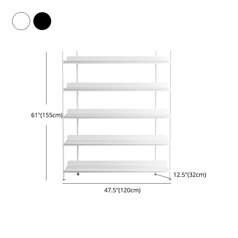 Contemporary Metal Etagere Bookshelf Open Office and Living Room Bookcase