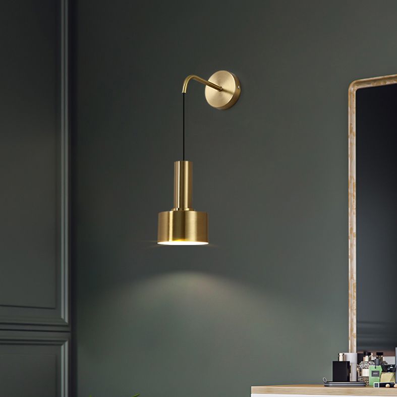 Illuminazione a parete cilindrica illuminazione in stile moderno in metallo fullpy per camera da letto