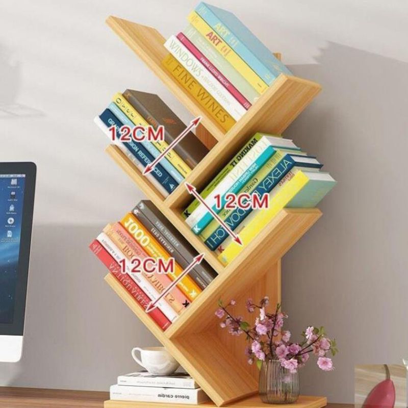 Closed Back Contemporary Style Bookshelf Wood Bookcase for Home