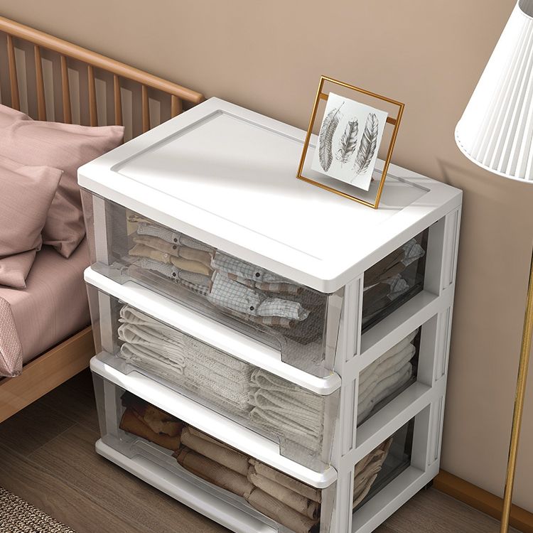 Modern Style Bookshelf in White and Black Color Plastic Bookcase for Office