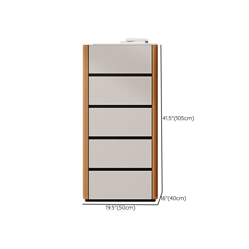 Contemporary Home Stone Storage Chest Vertical Chest with Drawers