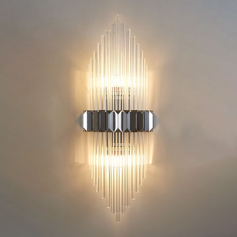 2-Light Geometric Wall Light Sconce Modern Style Glass Wall Lighting