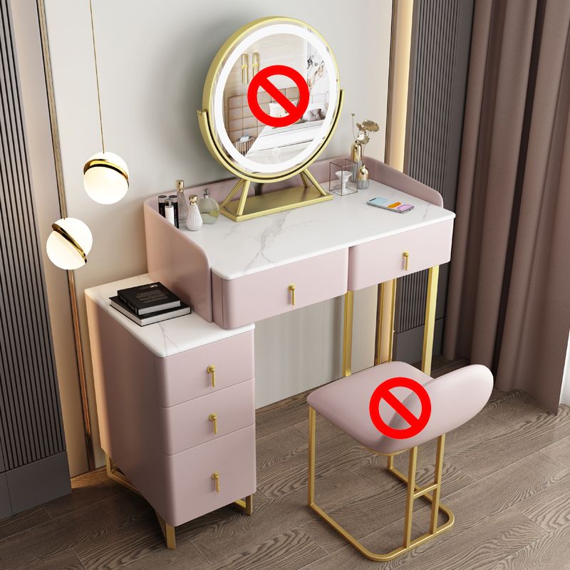 Contemporary Make-up Vanity Solid Wood 4 Drawer Vanity Dressing Table