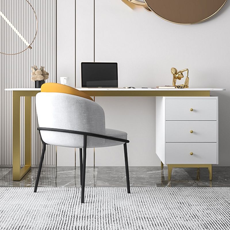 Contemporary Office Desk 23.62" Rectangular Executive Desk with 3-drawer