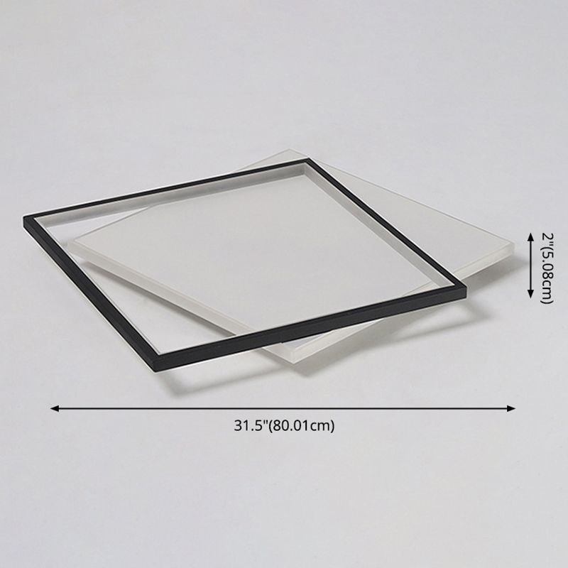 Ultra-thin Flush Mount Lighting Simplicity Metal Black-White LED Ceiling Lamp for Living Room