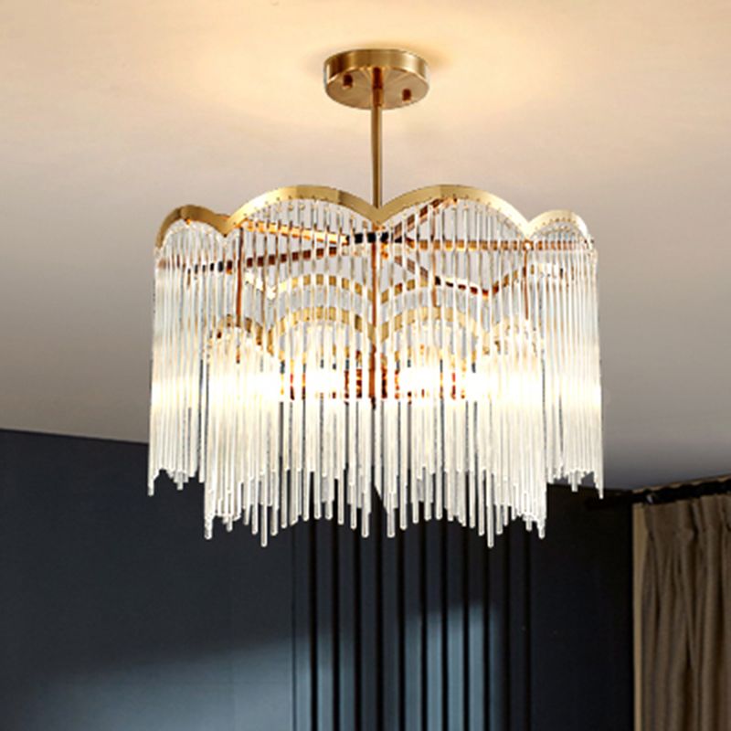 Postmodern Chandelier Lighting with Clear Glass Shape Pendant Lamp for Living Room